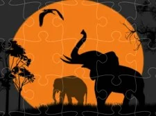 Elephant Silhouette Jigsaw